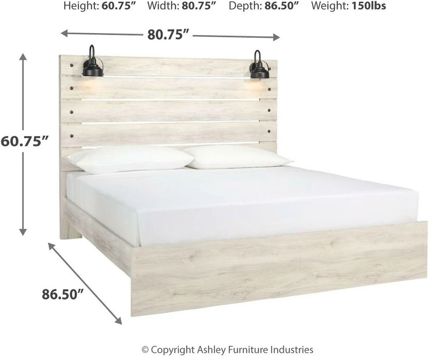 Cambeck Whitewash King Panel Bed B192B28