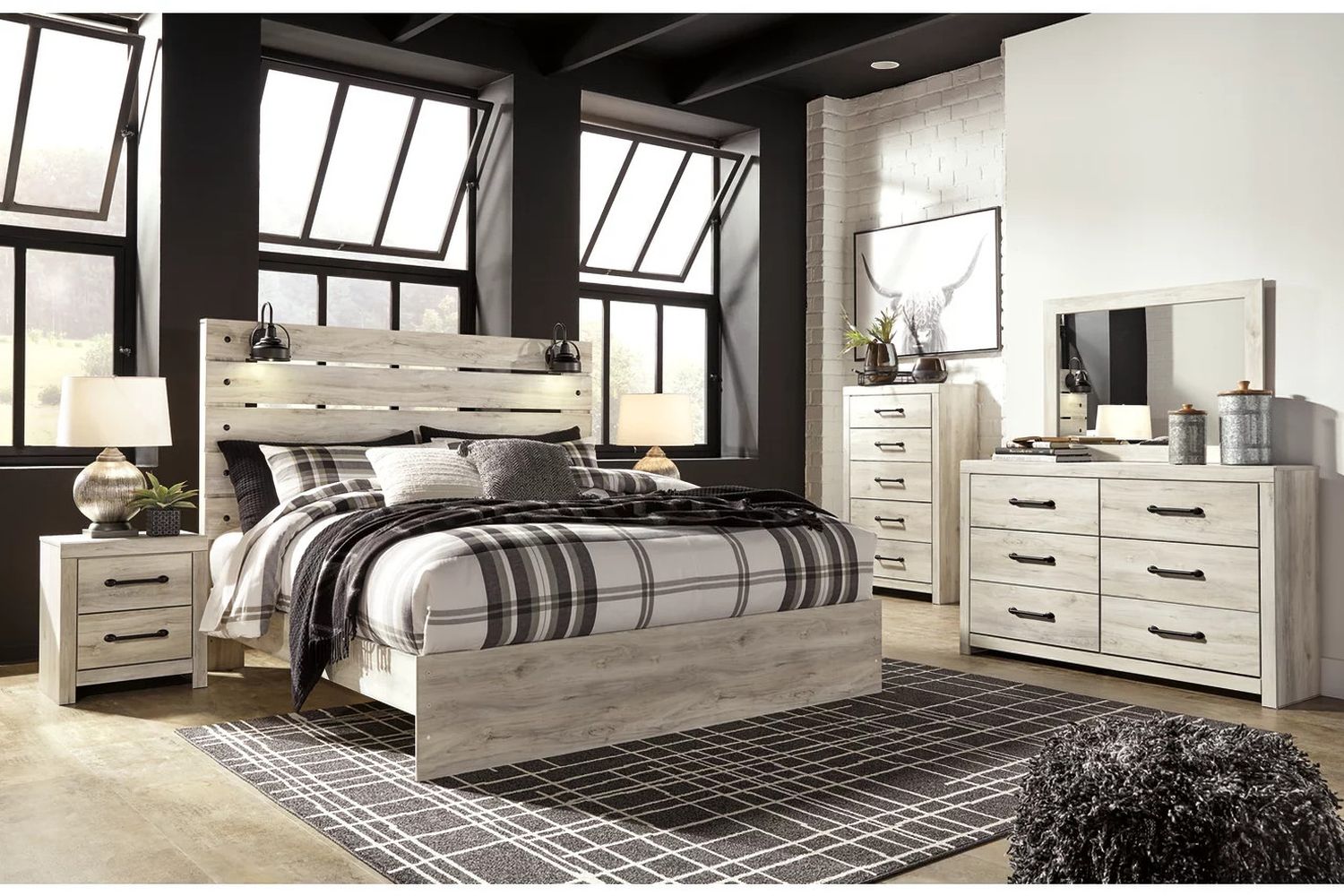 Cambeck Whitewash King Panel Bed B192B28