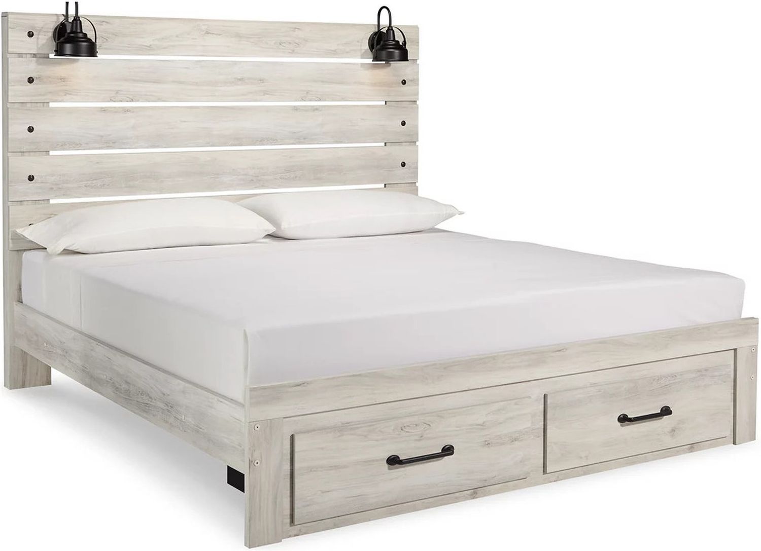 Cambeck Whitewash King Panel Storage Bed B192B31