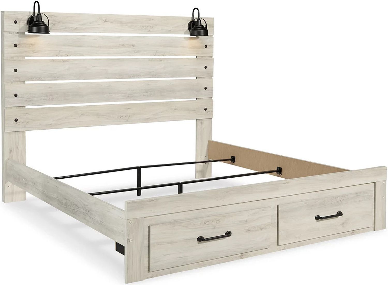 Cambeck Whitewash King Panel Storage Bed B192B31