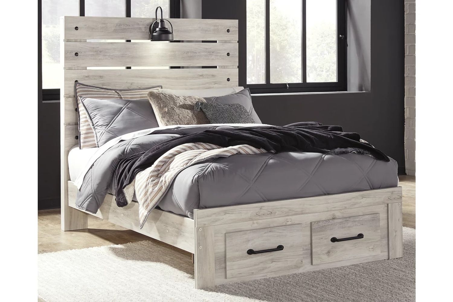 Cambeck Whitewash Full Panel Storage Bed B192B33