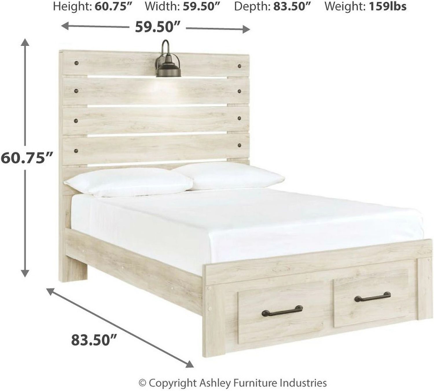 Cambeck Whitewash Full Panel Storage Bed B192B33