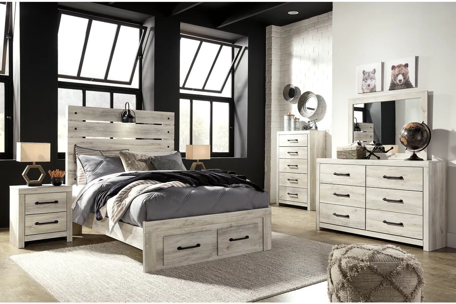 Cambeck Whitewash Full Panel Storage Bed B192B33