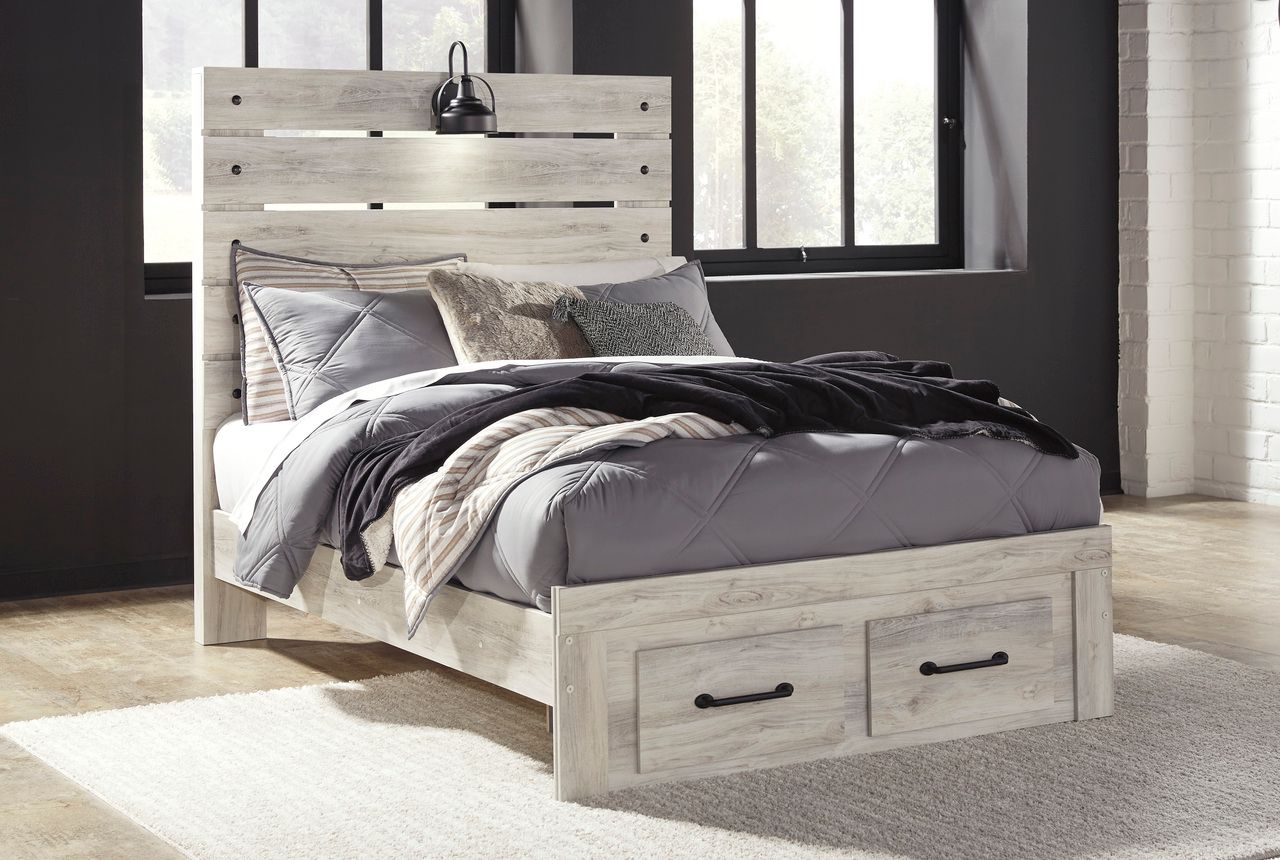 Cambeck Whitewash Full Panel Storage Bed B192B33