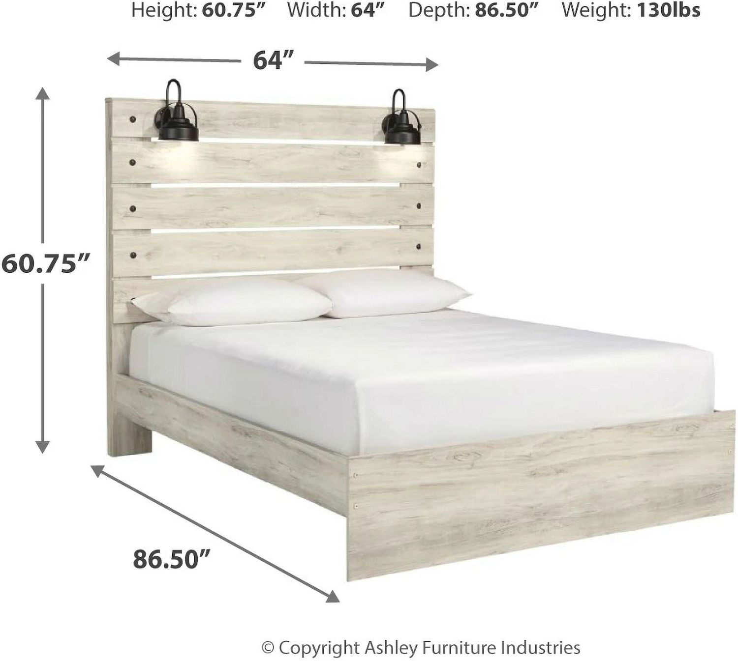 Cambeck Whitewash Queen Panel Bed B192B4