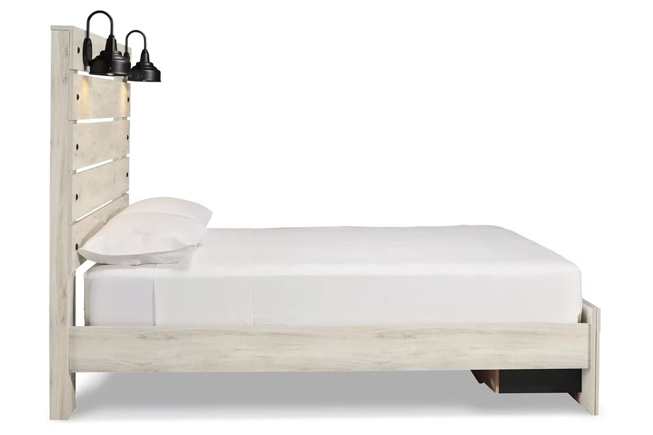 Cambeck Queen Panel Storage Bed In White Wash B192B61
