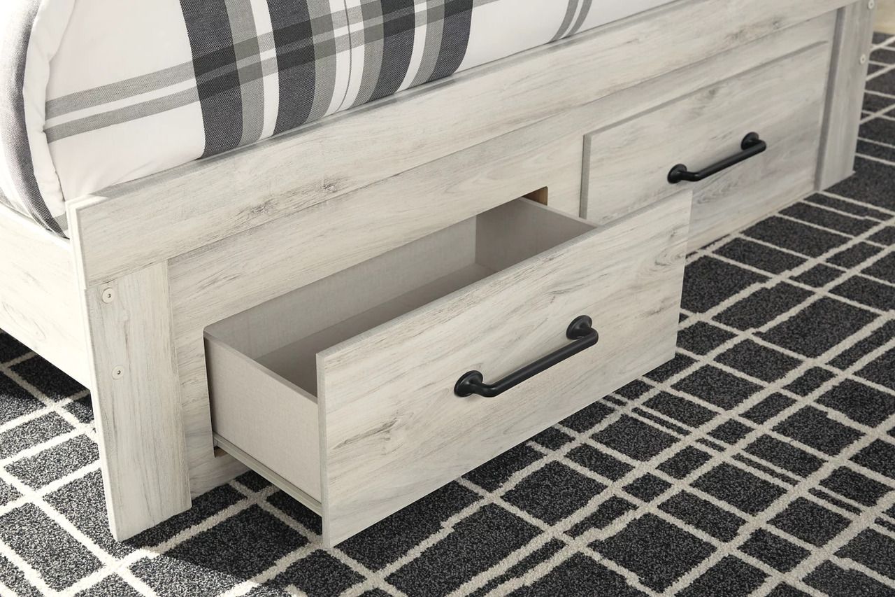 Cambeck Queen Panel Storage Bed In White Wash B192B61