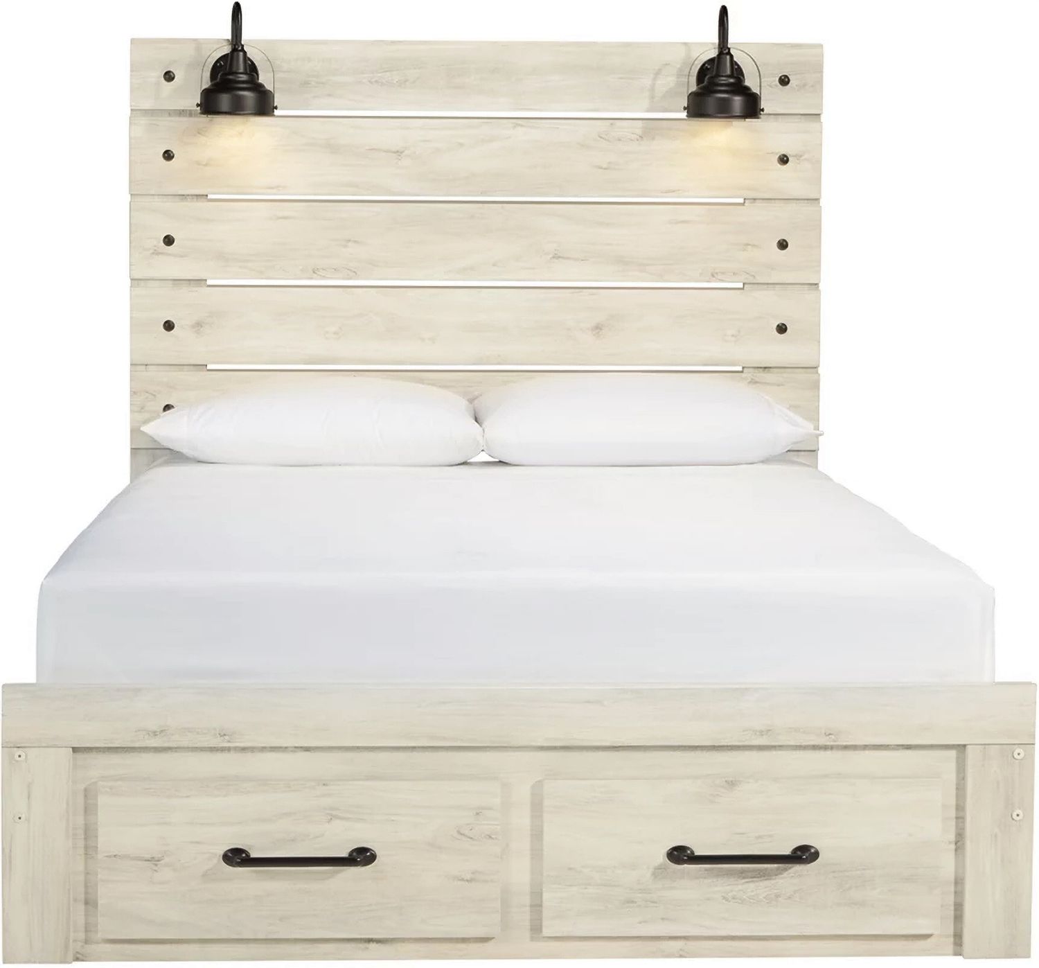 Cambeck Whitewash Queen Panel Storage Bed B192B8