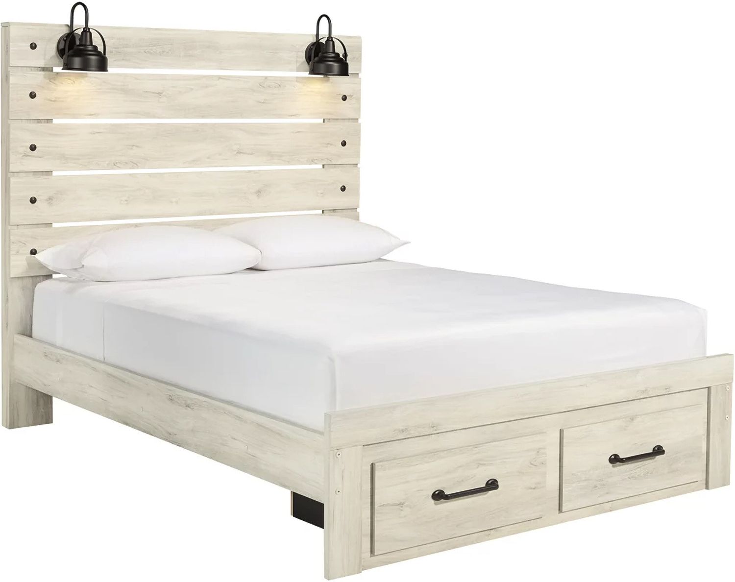 Cambeck Whitewash Queen Panel Storage Bed B192B8