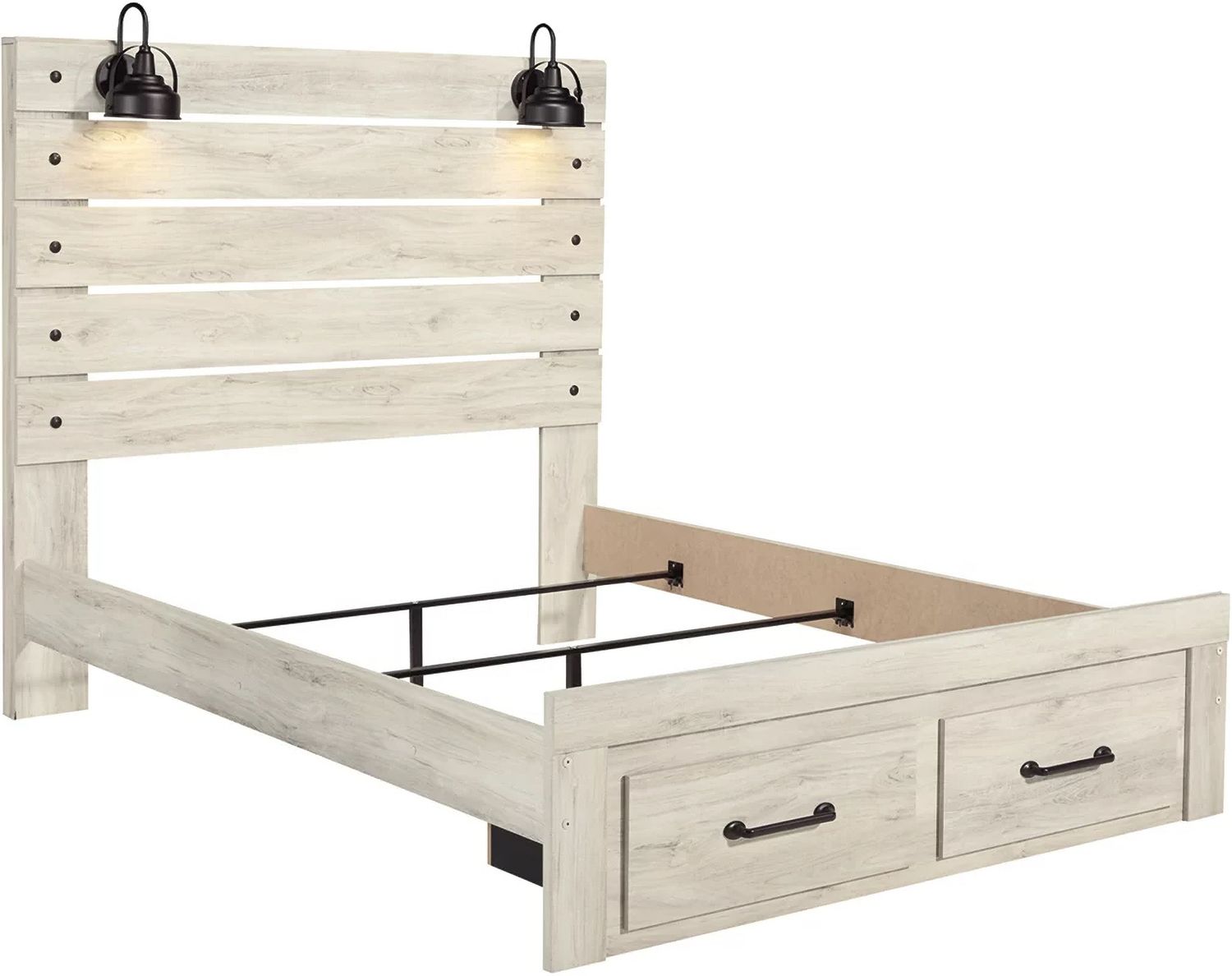 Cambeck Whitewash Queen Panel Storage Bed B192B8