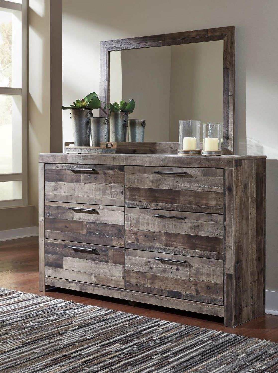 Derekson Multi Gray Six Drawer Dresser B20031