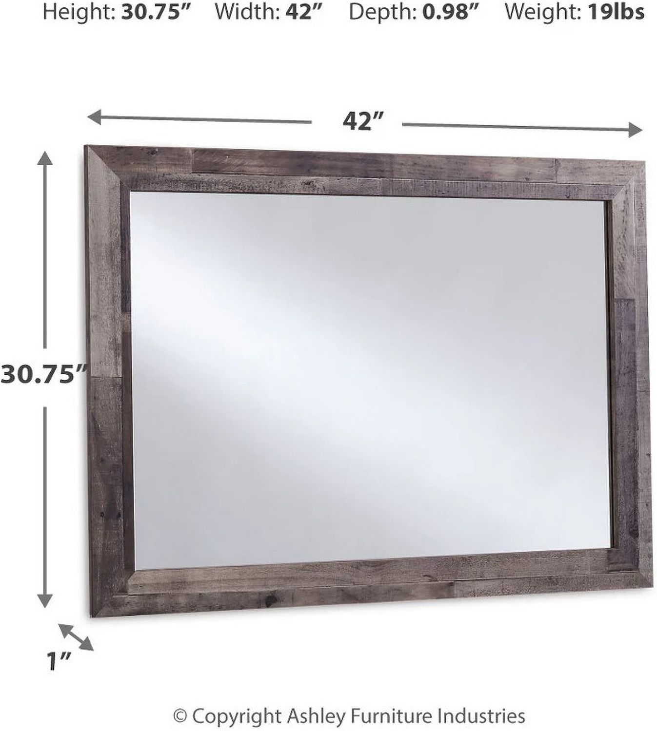 Derekson Multi Gray Bedroom Mirror B20036