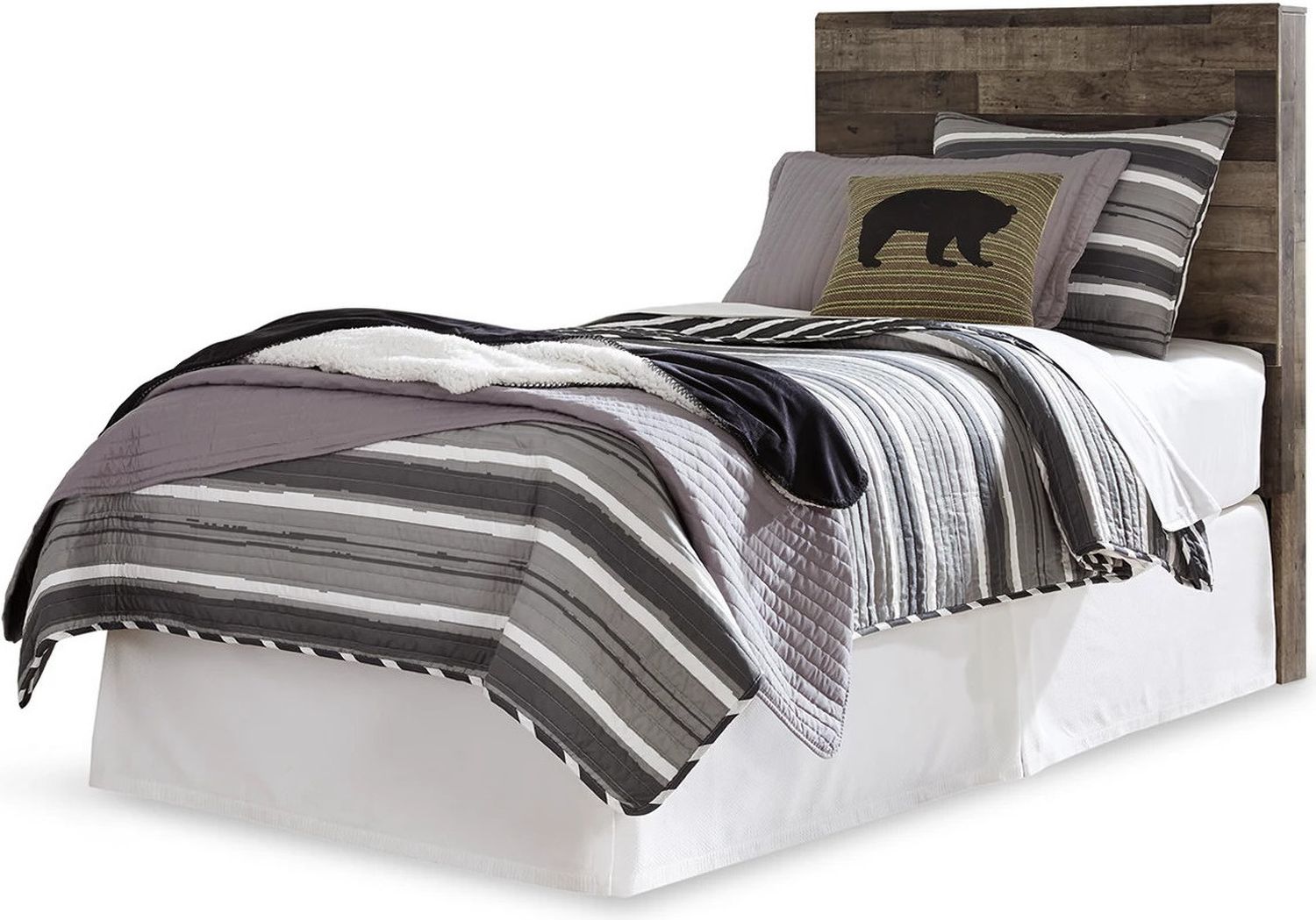 Derekson Twin Panel Headboard In Multi Gray B20053