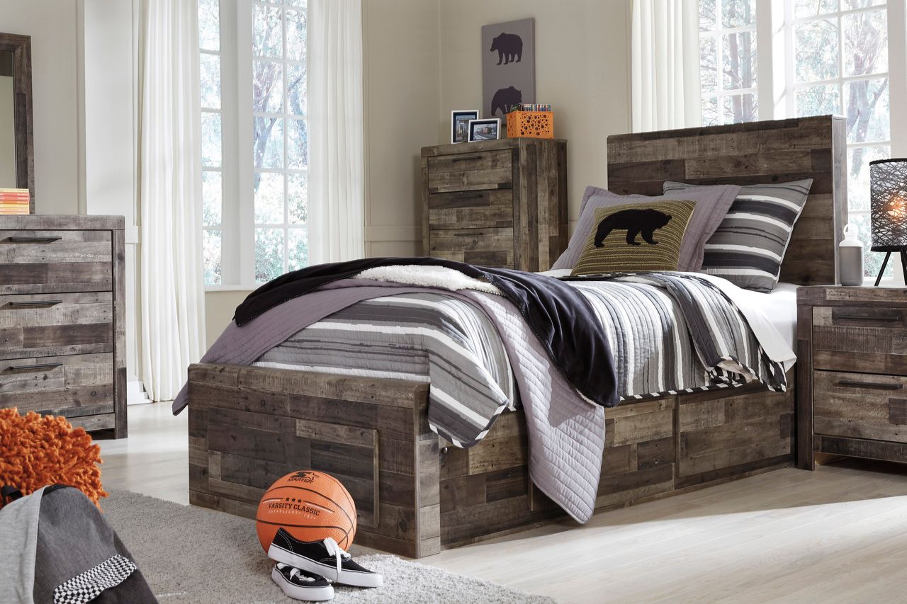 Derekson Twin Panel Headboard In Multi Gray B20053