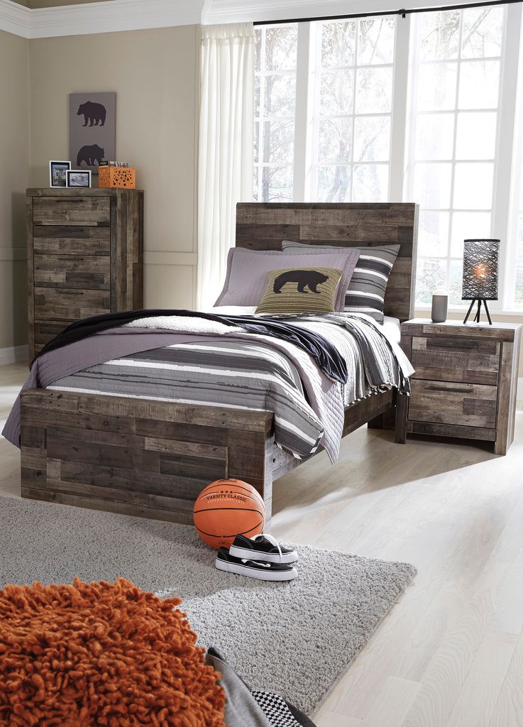 Derekson Twin Panel Headboard In Multi Gray B20053