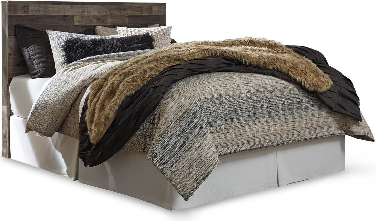 Derekson Queen Panel Headboard In Multi Gray B20057