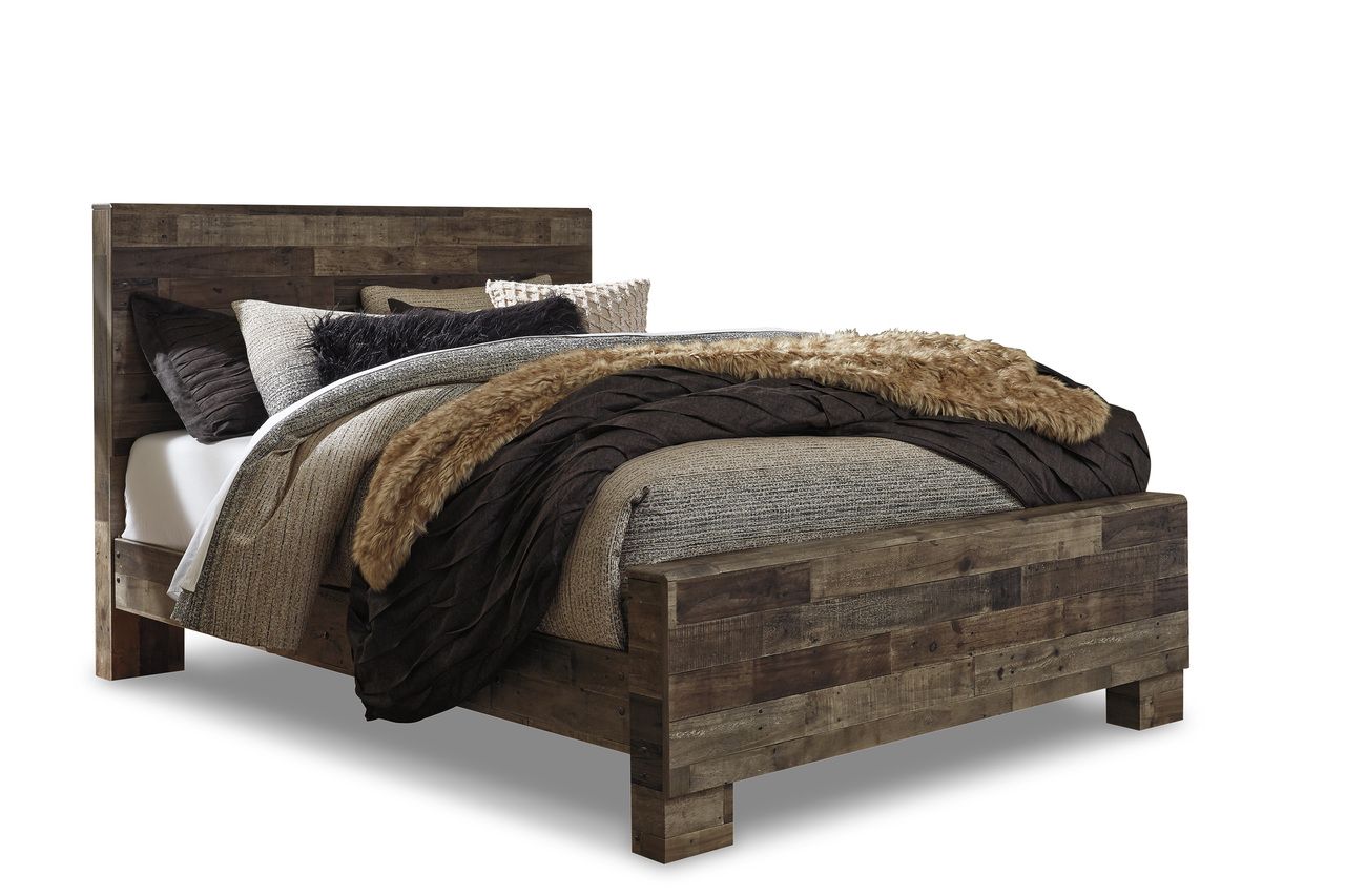 Derekson Queen Panel Headboard In Multi Gray B20057