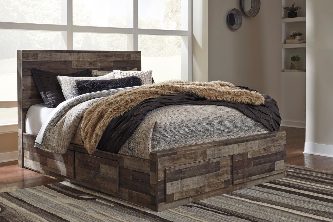 Derekson Queen Panel Headboard In Multi Gray B20057