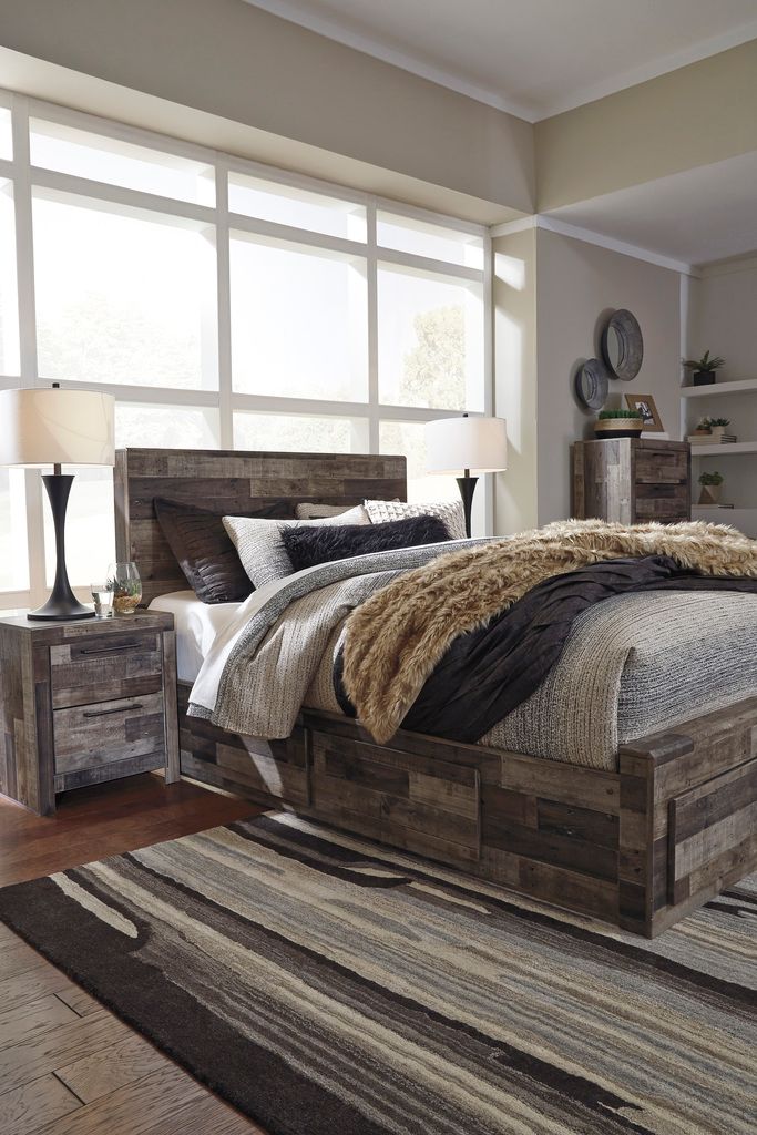 Derekson Queen Panel Headboard In Multi Gray B20057