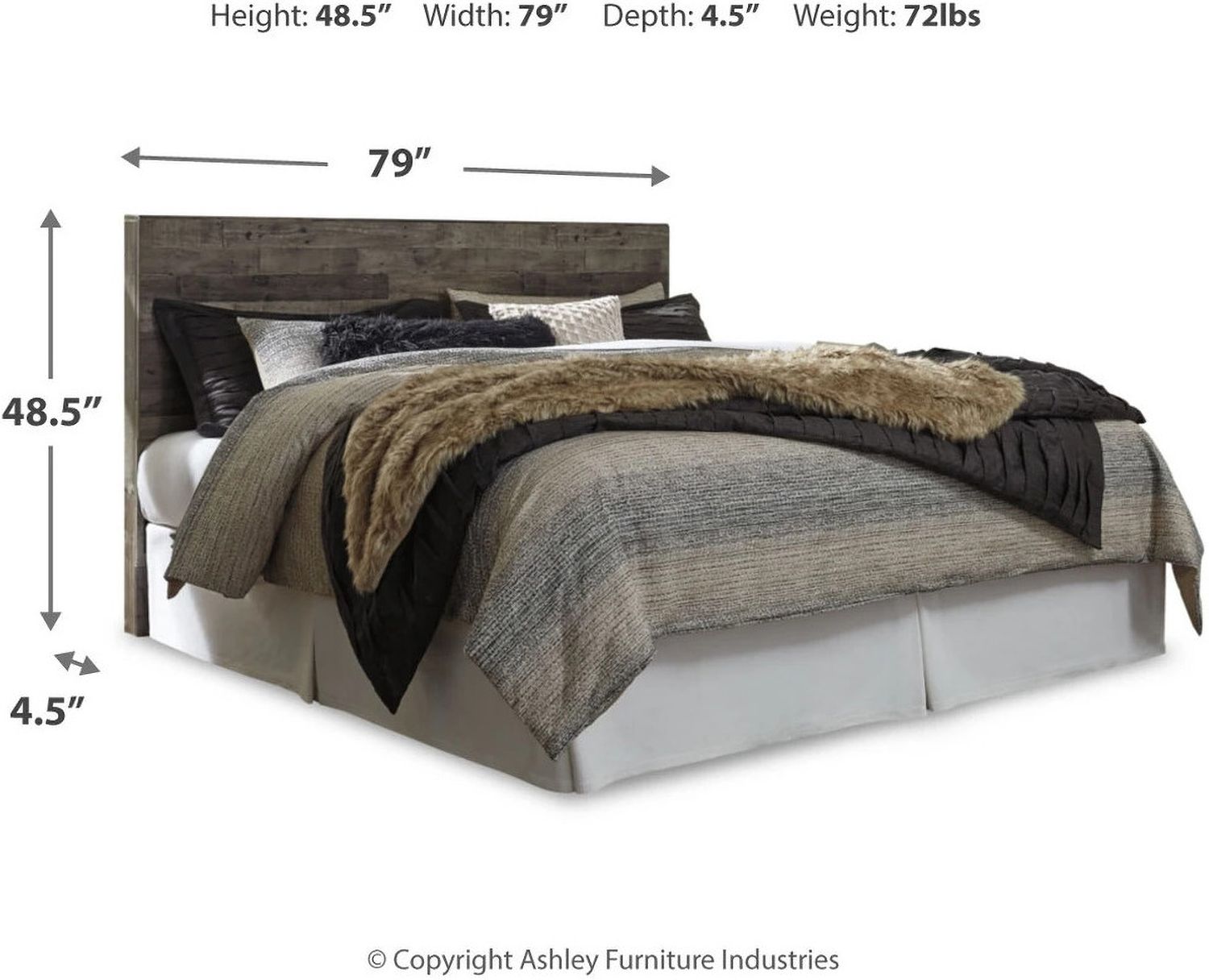 Derekson King Panel Headboard In Multi Gray B20058