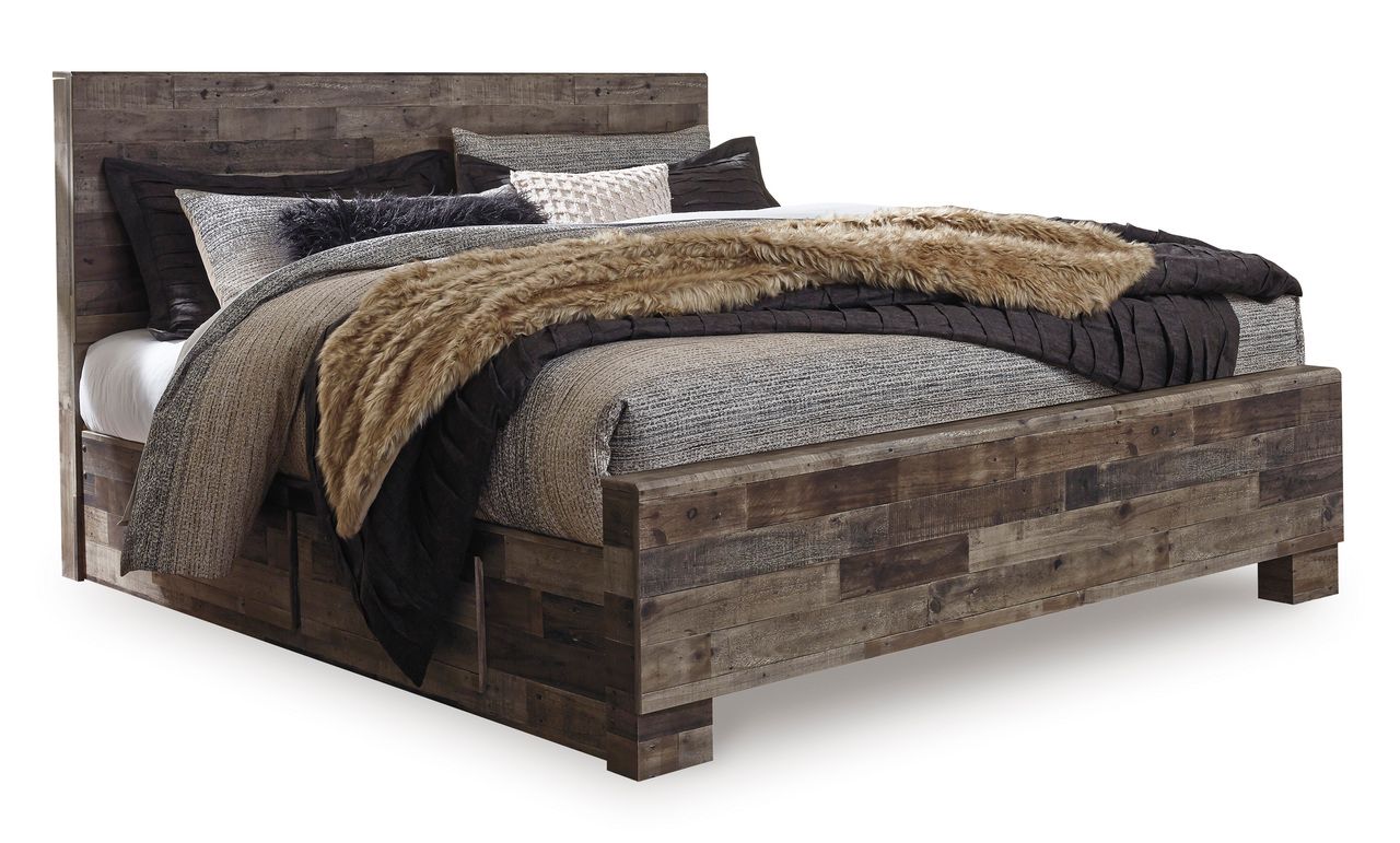 Derekson King Panel Headboard In Multi Gray B20058