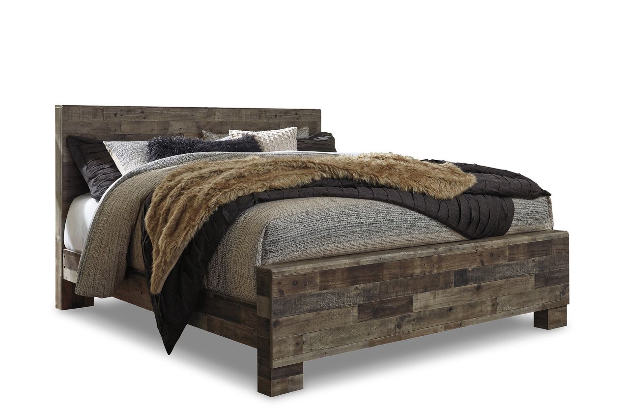 Derekson King Panel Headboard In Multi Gray B20058