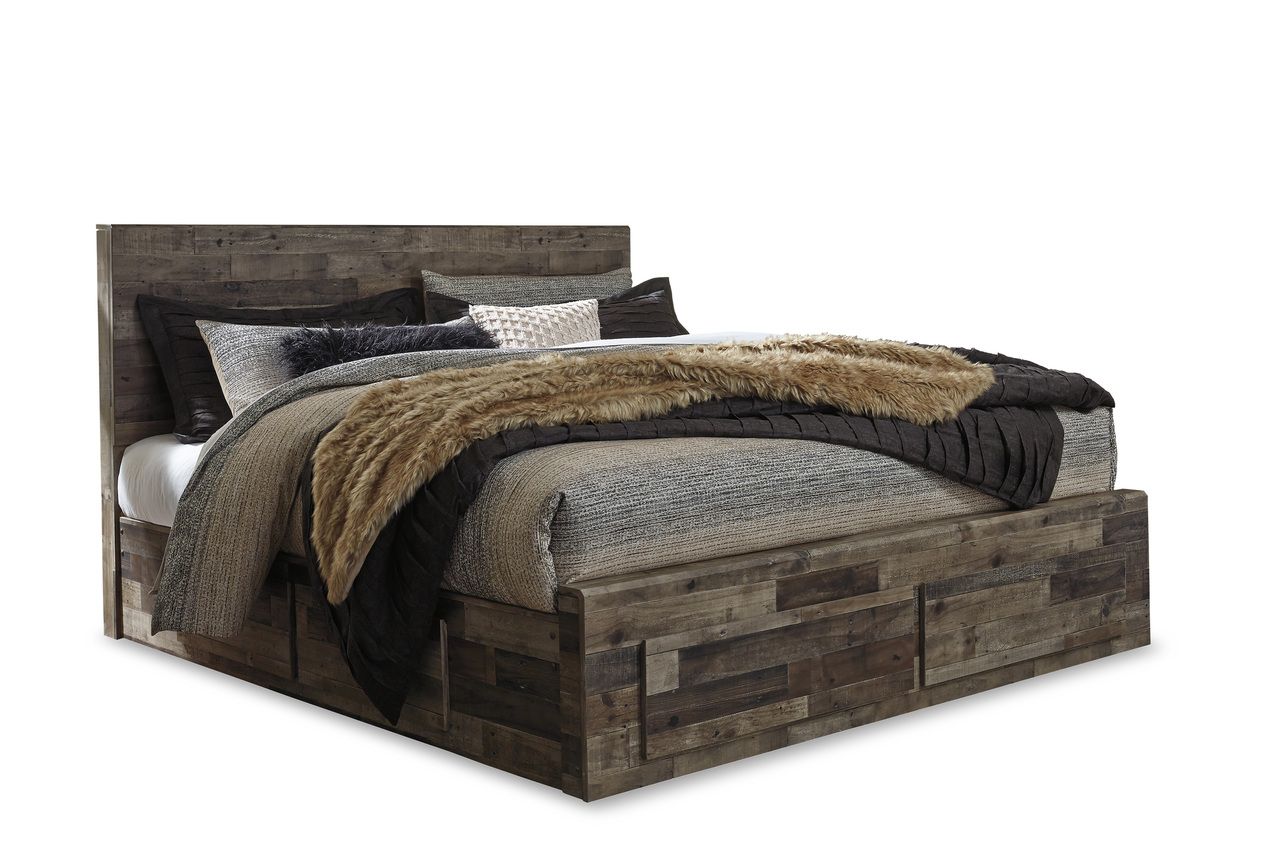 Derekson King Panel Headboard In Multi Gray B20058