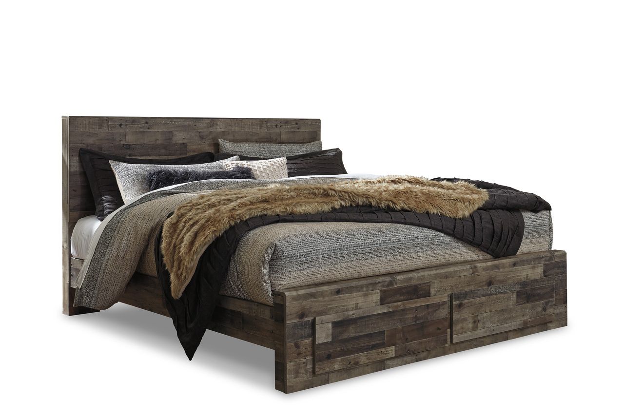 Derekson King Panel Headboard In Multi Gray B20058