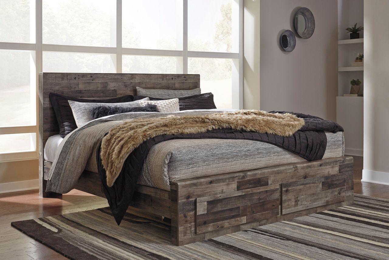 Derekson King Panel Headboard In Multi Gray B20058