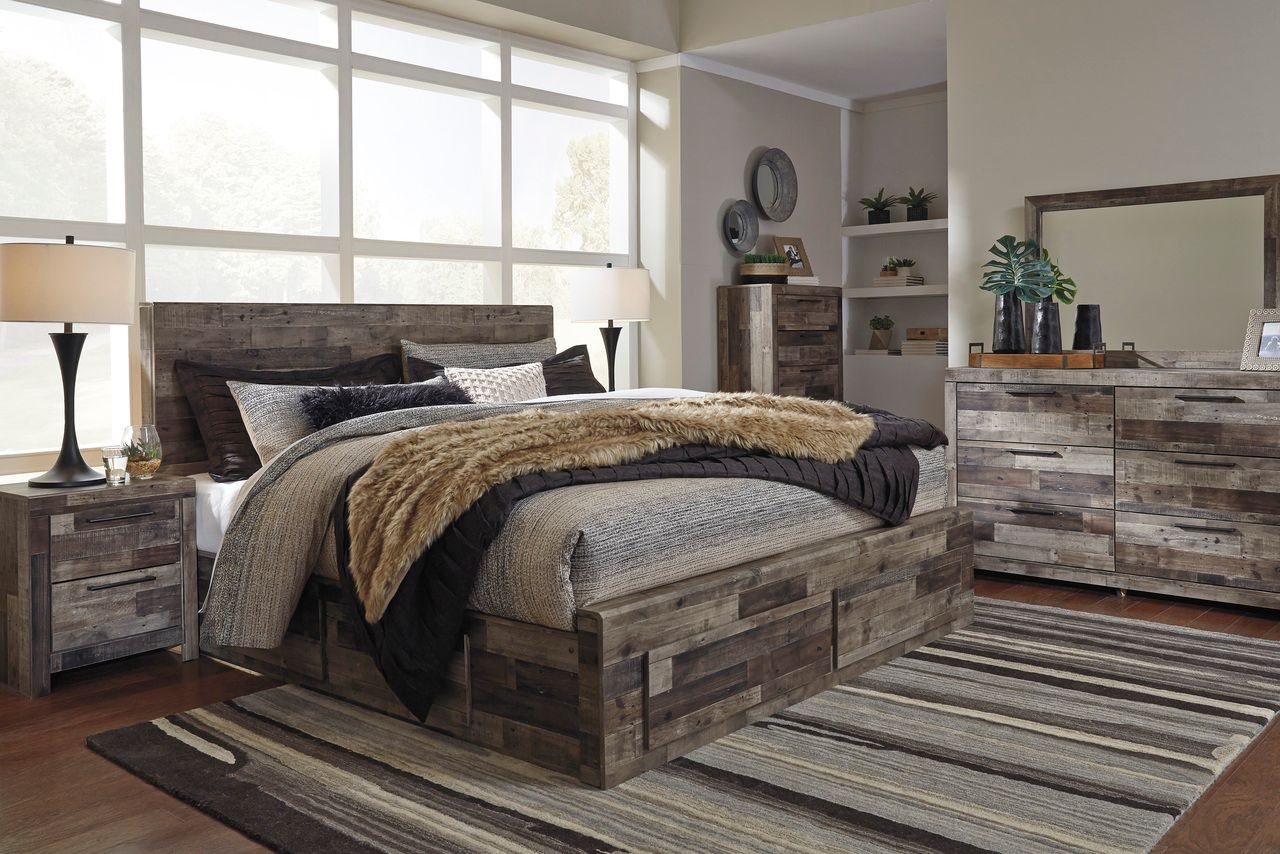 Derekson King Panel Headboard In Multi Gray B20058