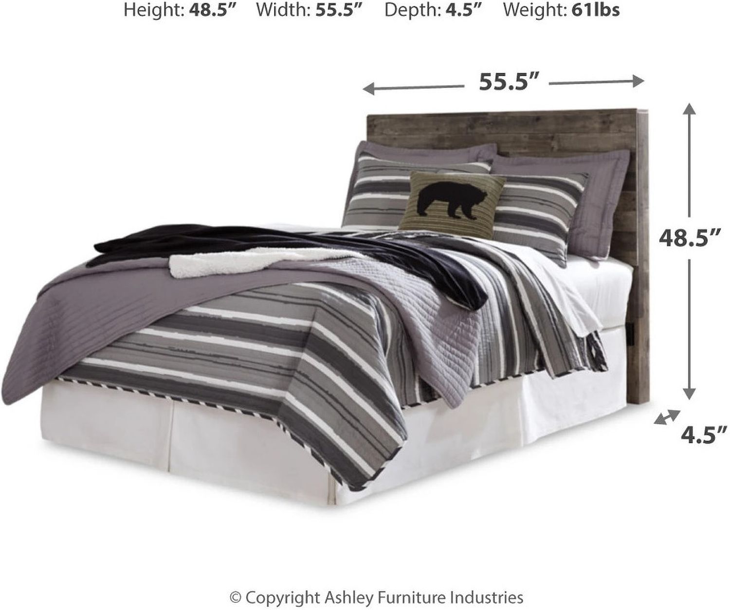 Derekson Full Panel Headboard In Multi Gray B20087