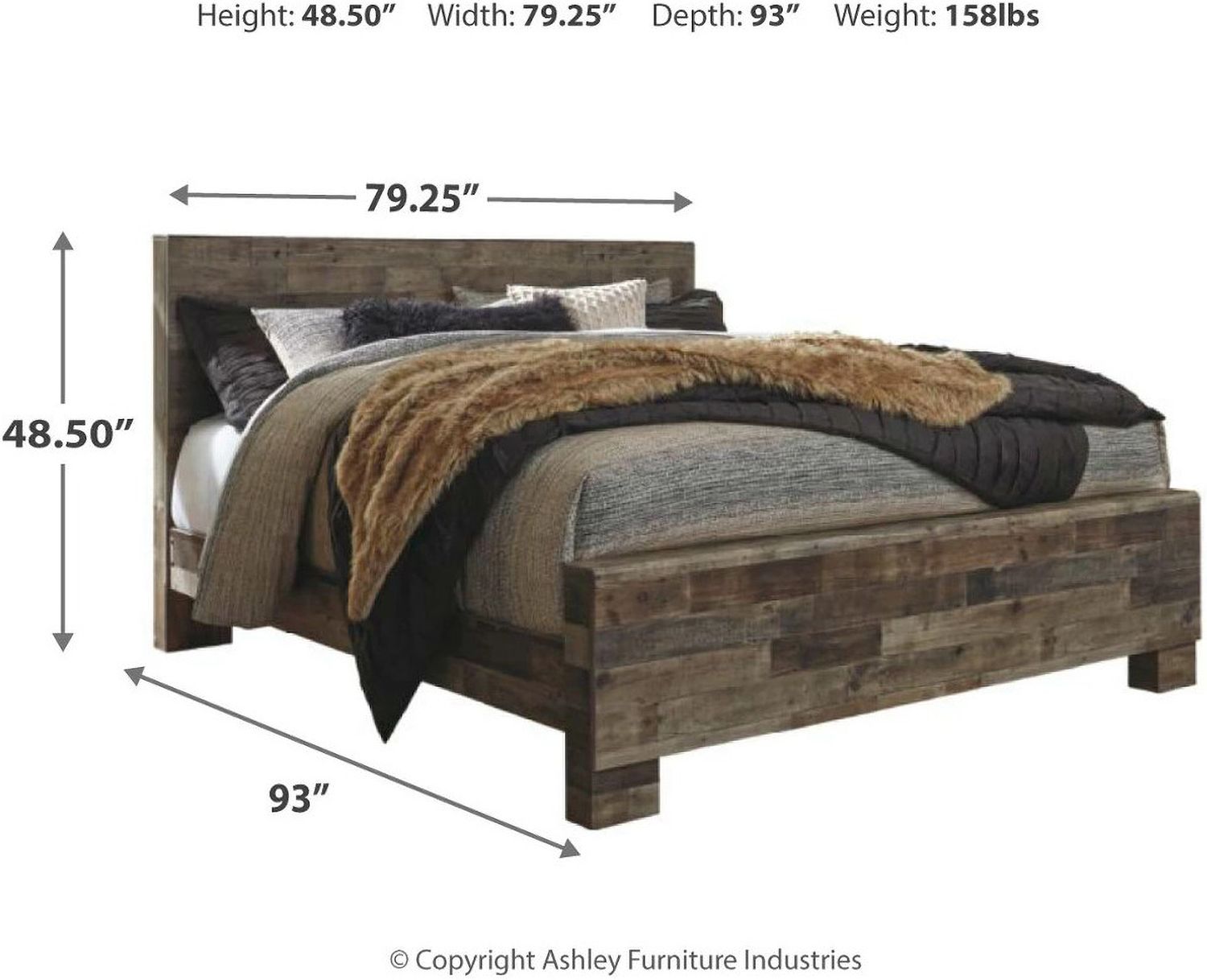 Derekson Gray King Panel Bed B200B11