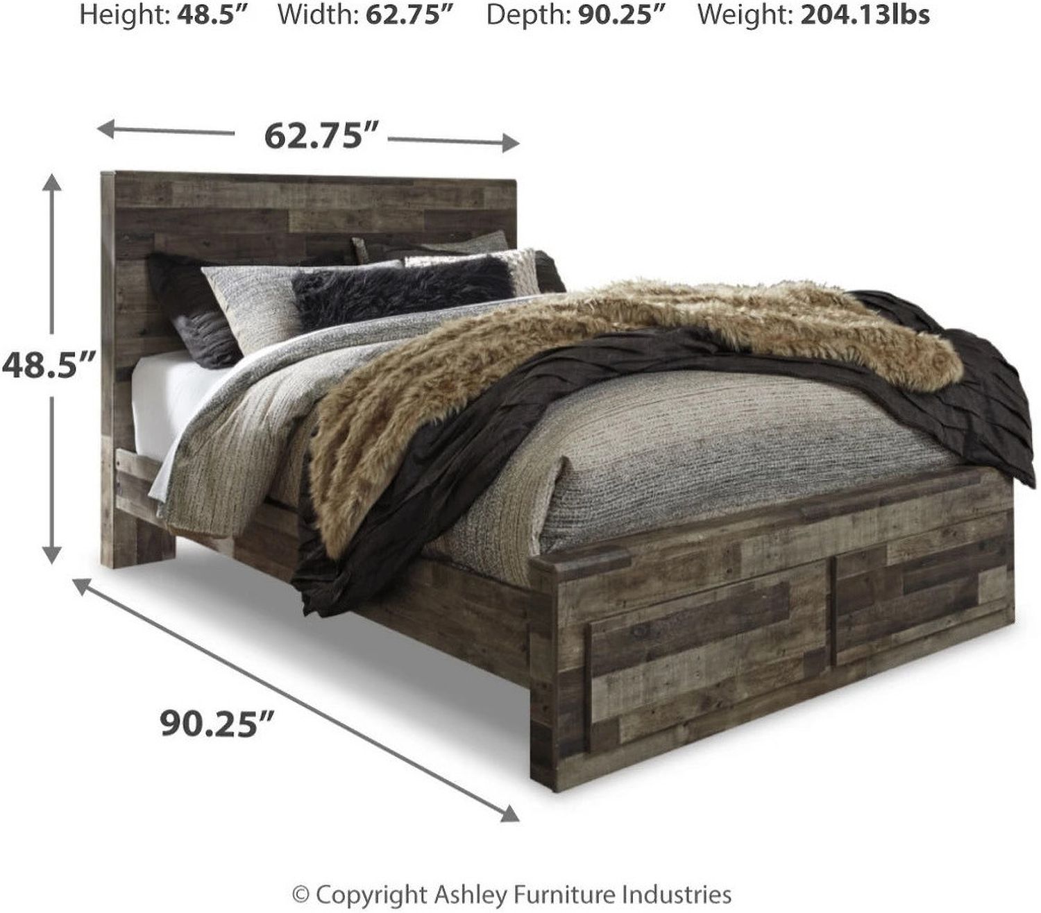 Derekson Gray Queen Storage Panel Bed B200B13