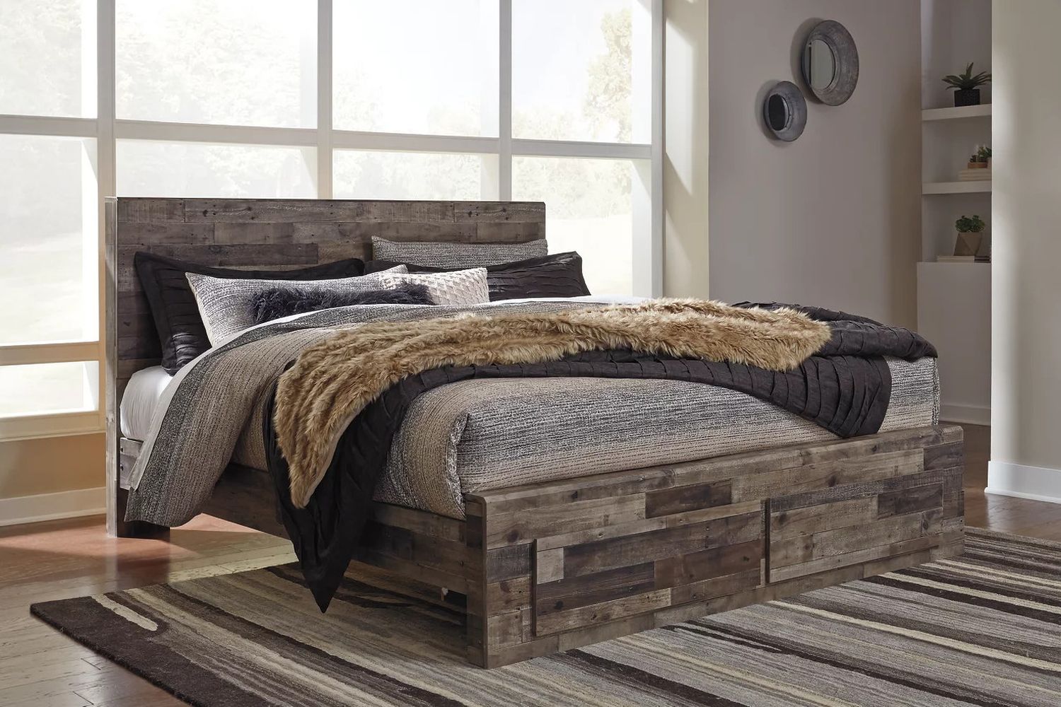 Derekson Gray King Storage Panel Bed B200B14