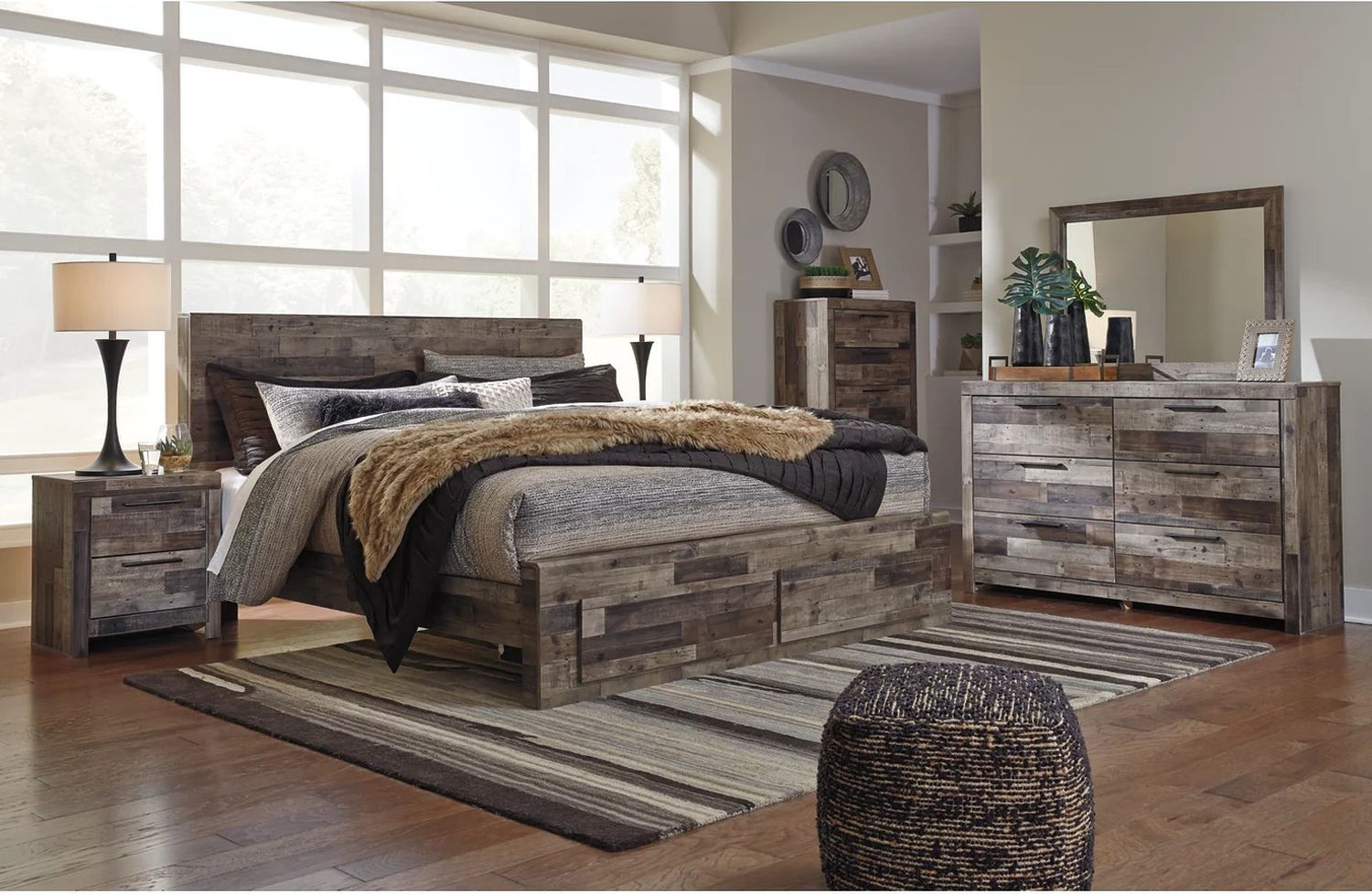 Derekson Gray King Storage Panel Bed B200B14