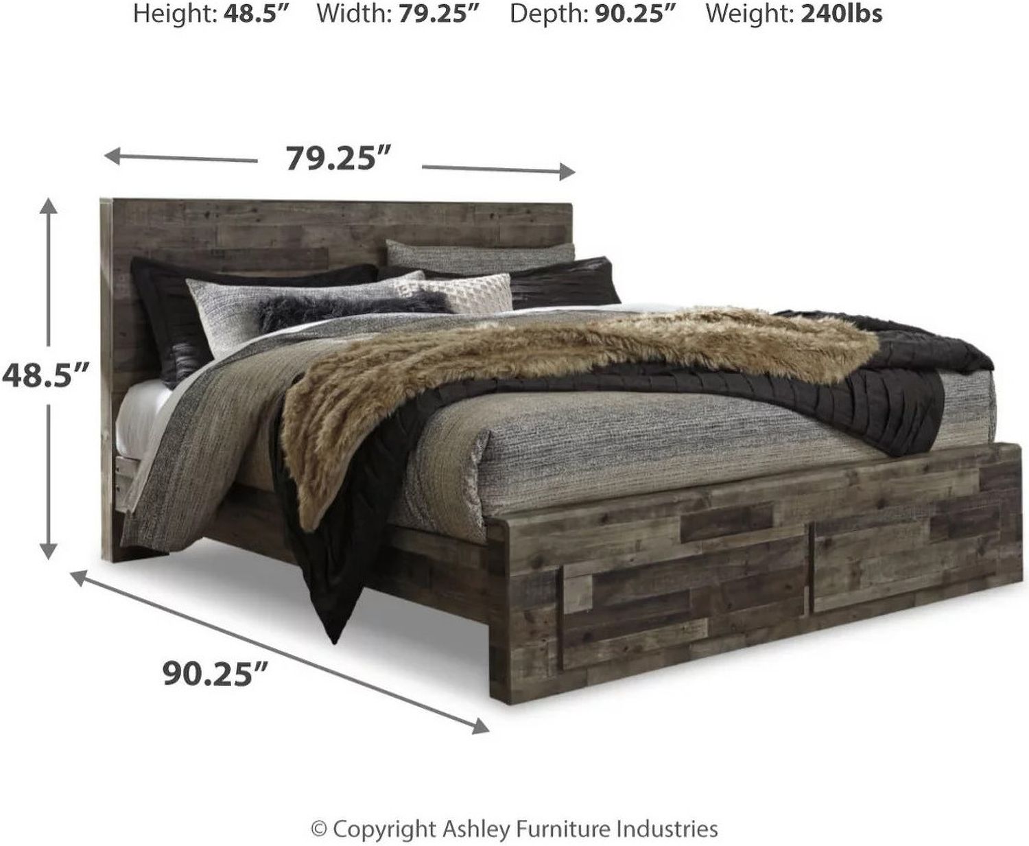Derekson Gray King Storage Panel Bed B200B14