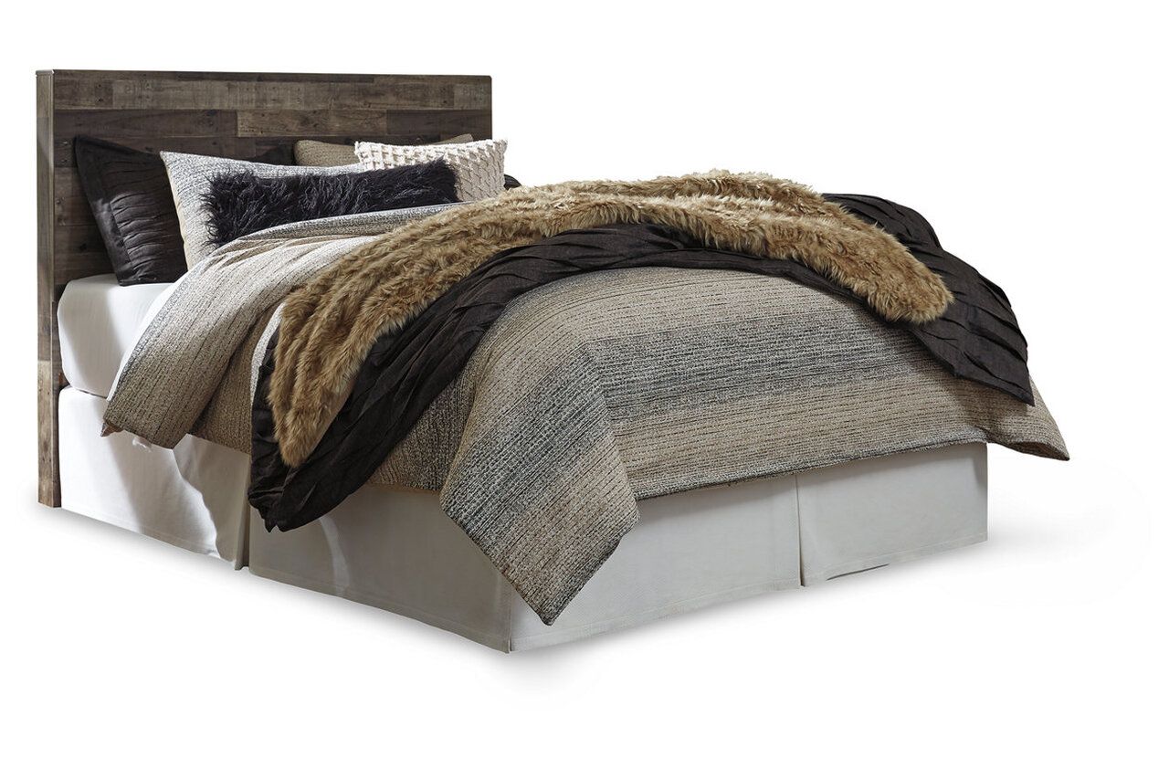 Derekson Queen Panel Bed with 4 Storage Drawers In Multi Gray B200B18
