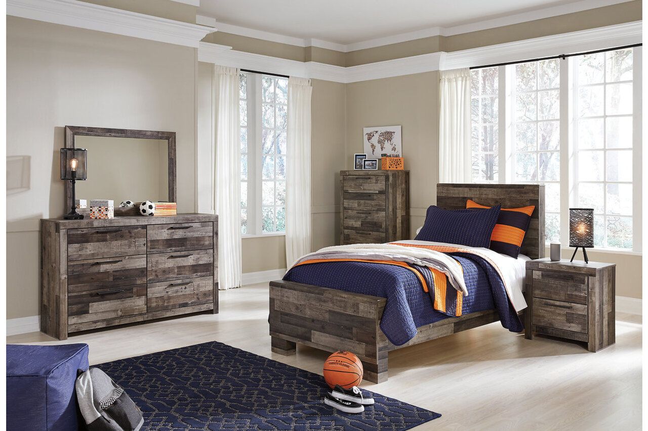 Derekson Gray Twin Panel Bed B200B2