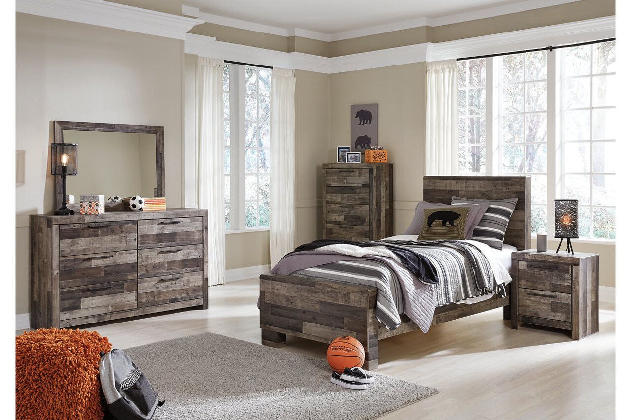 Derekson Gray Twin Panel Bed B200B2