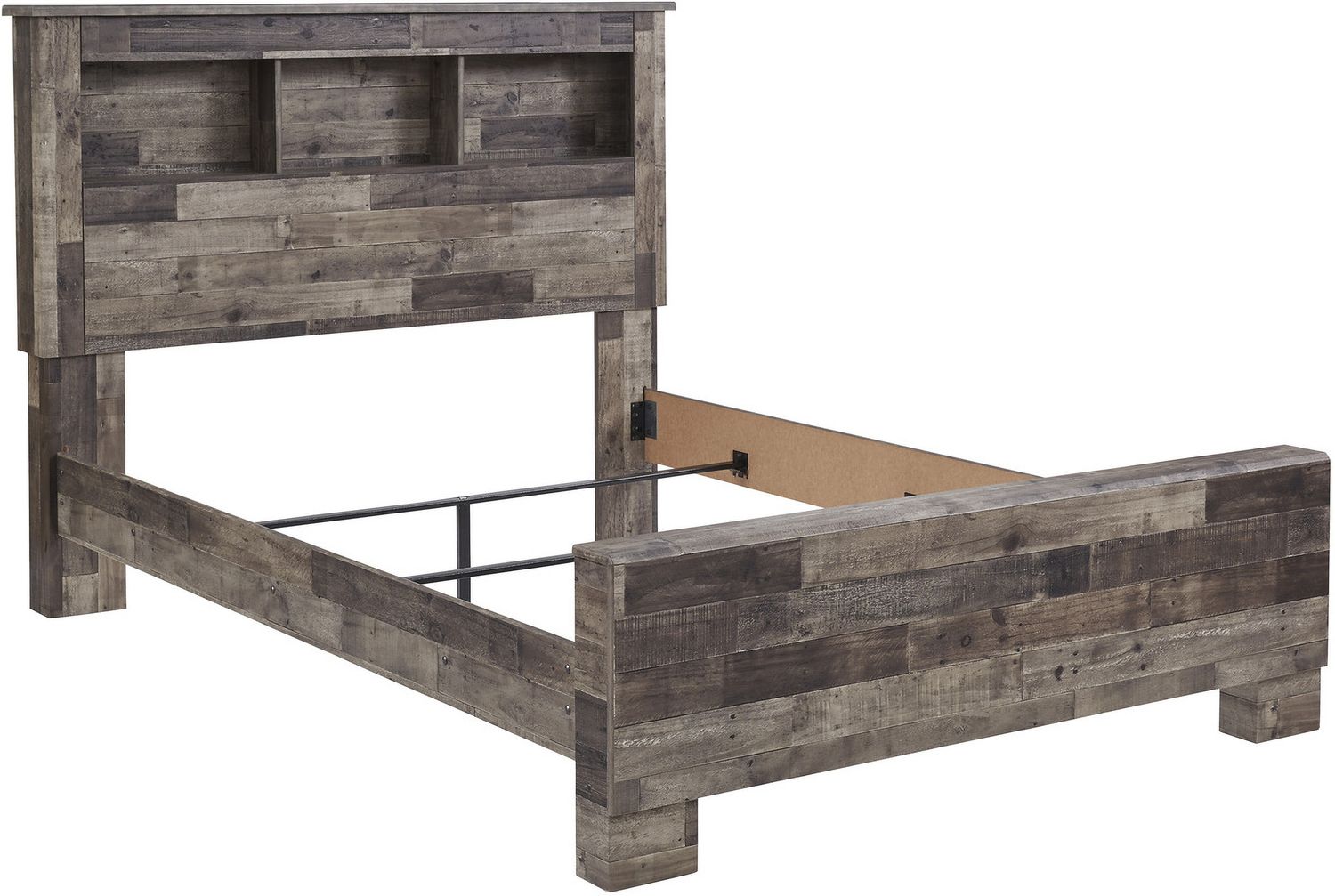 Derekson Queen Panel Bed with 2 Storage Drawers In Multi Gray B200B22