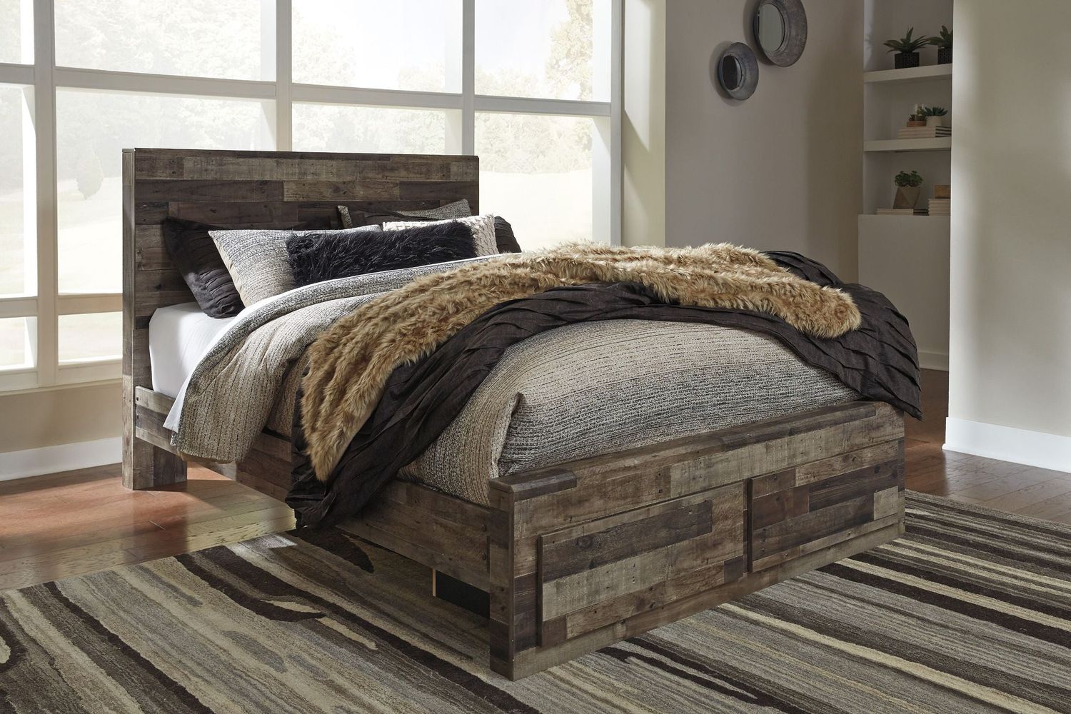 Derekson Gray Full Storage Panel Bed B200B4