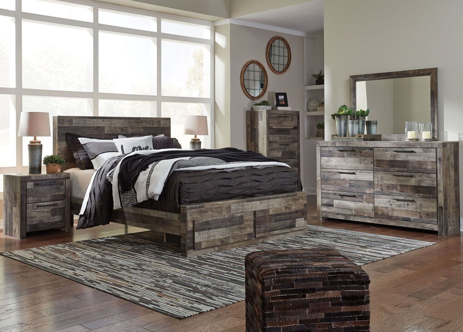 Derekson Gray Full Storage Panel Bed B200B4