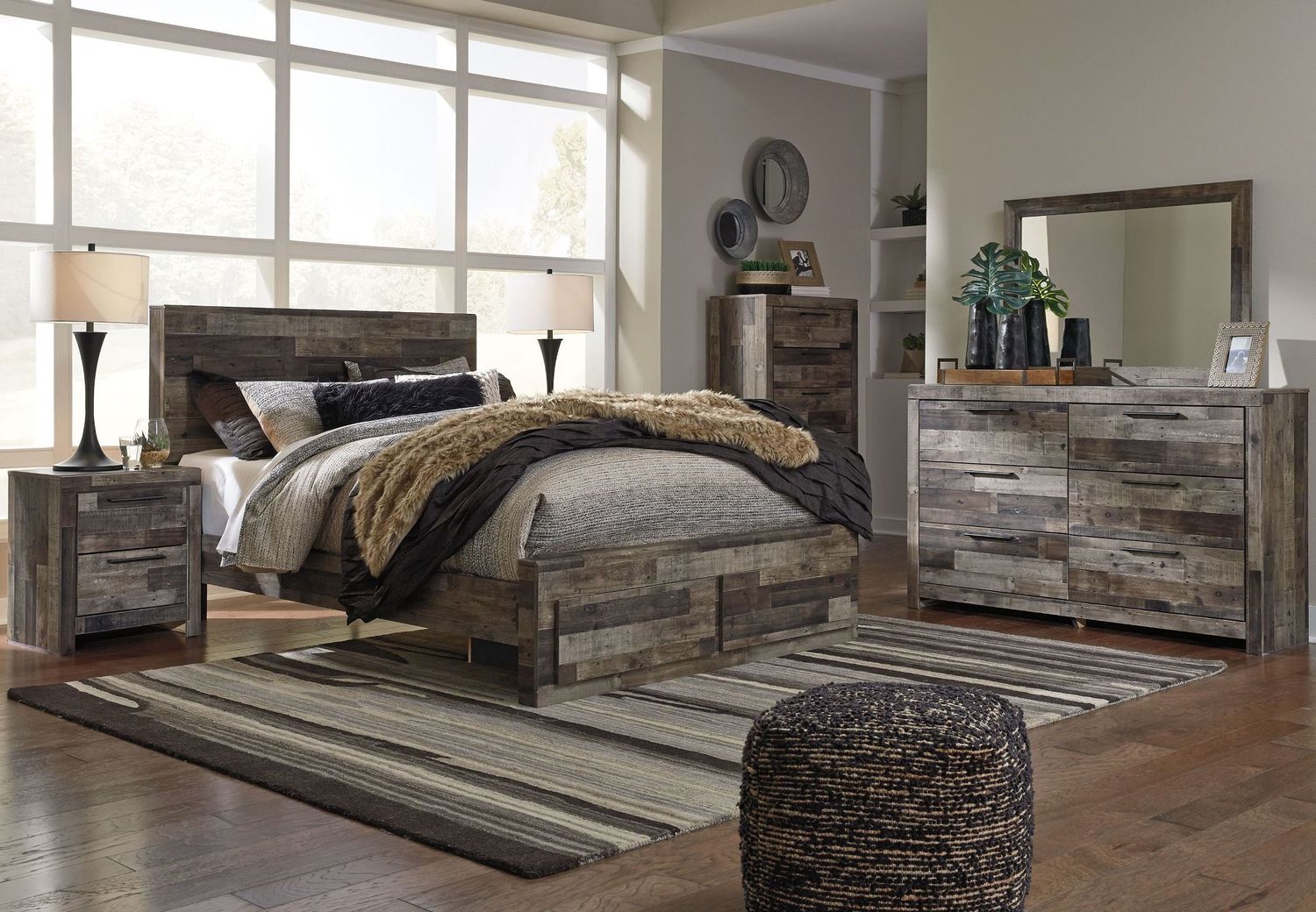 Derekson Gray Full Storage Panel Bed B200B4