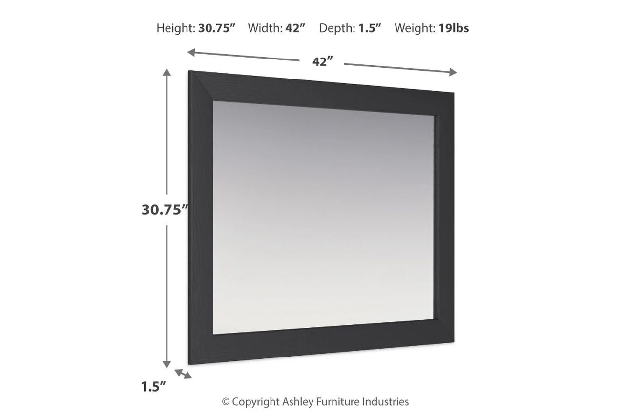 Vertani Bedroom Mirror In Black B207336