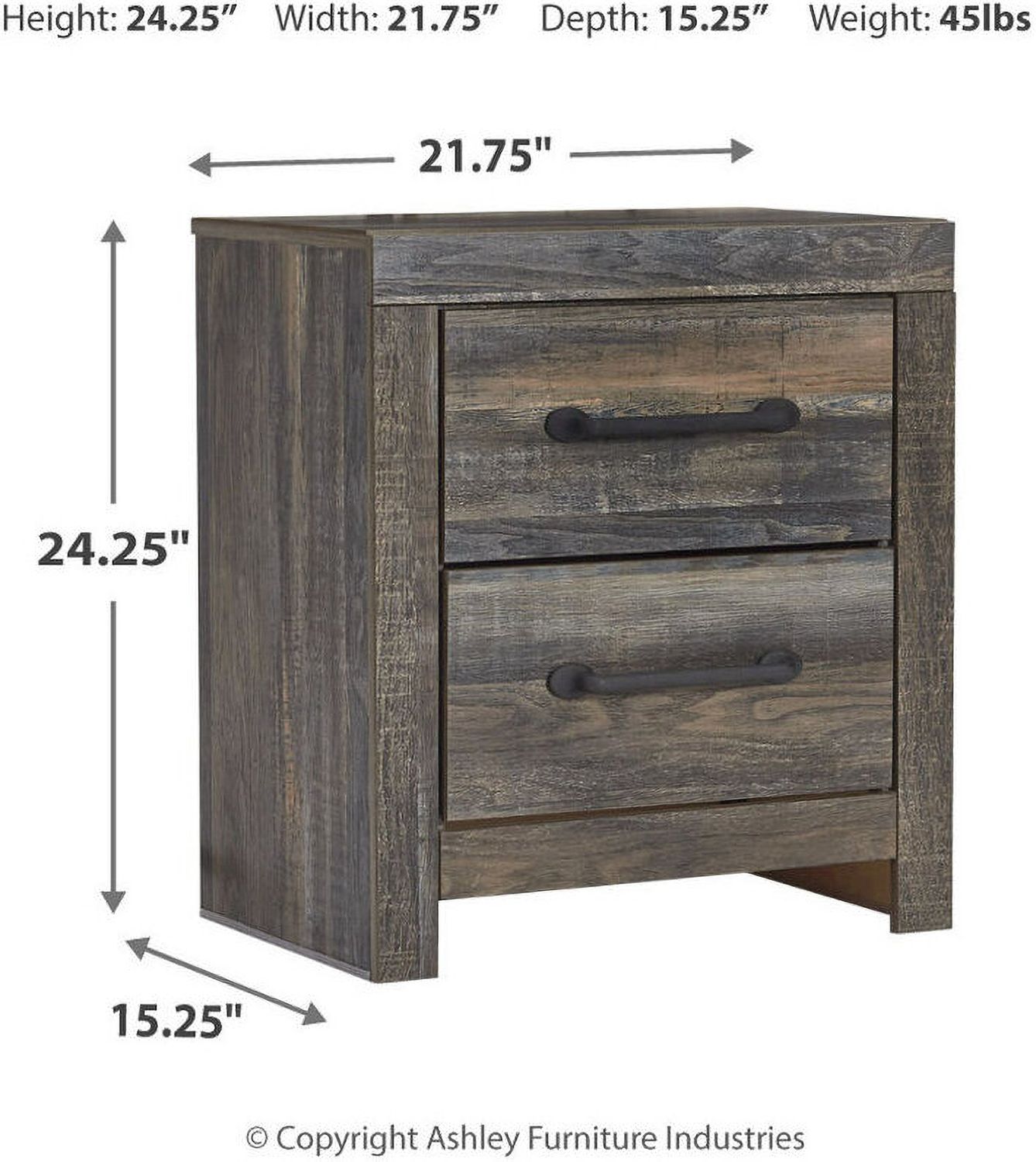 Drystan 2 Drawer Nightstand B21192