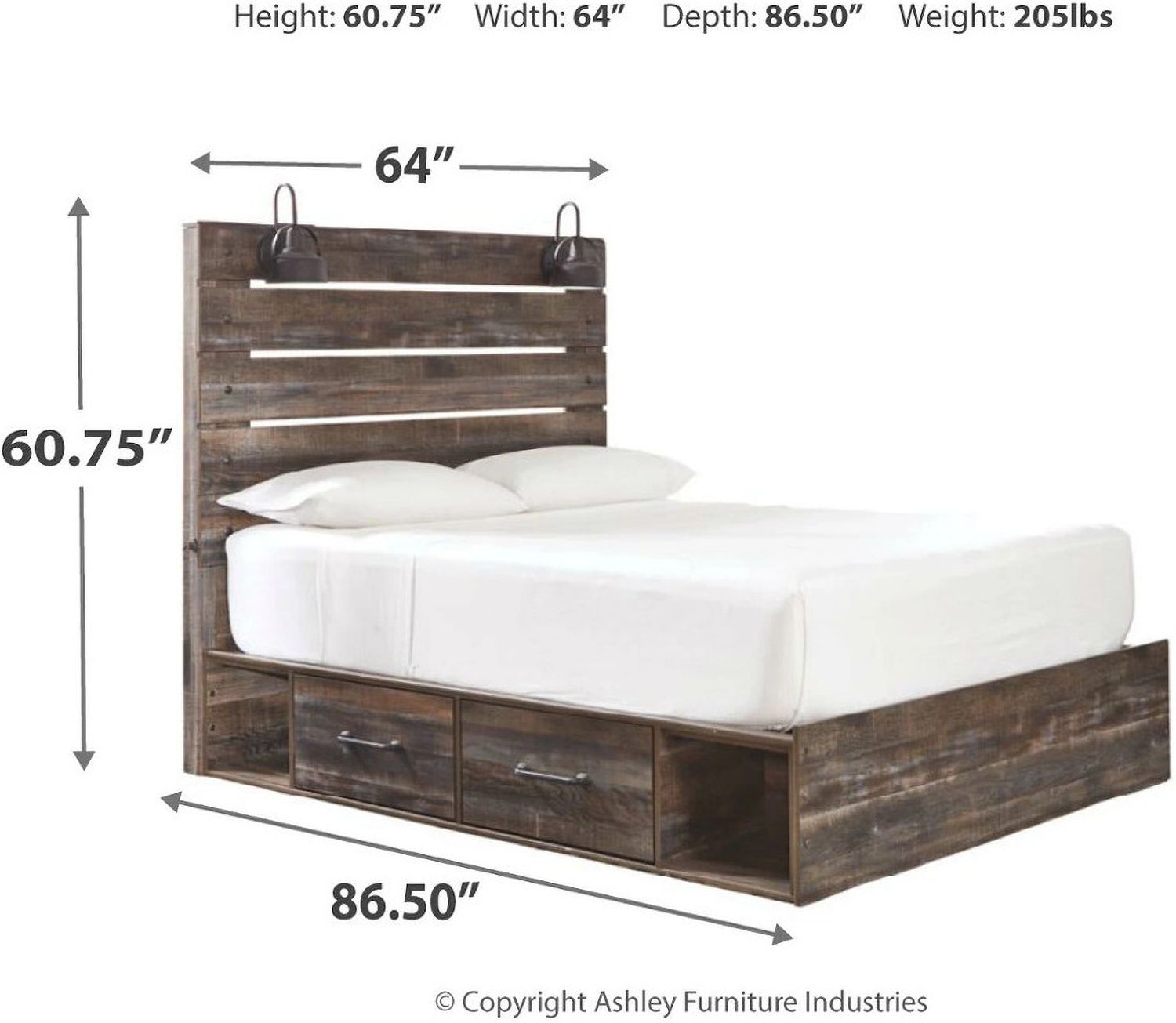 Drystan Multi Queen Panel Bed with Side Storage B211B10