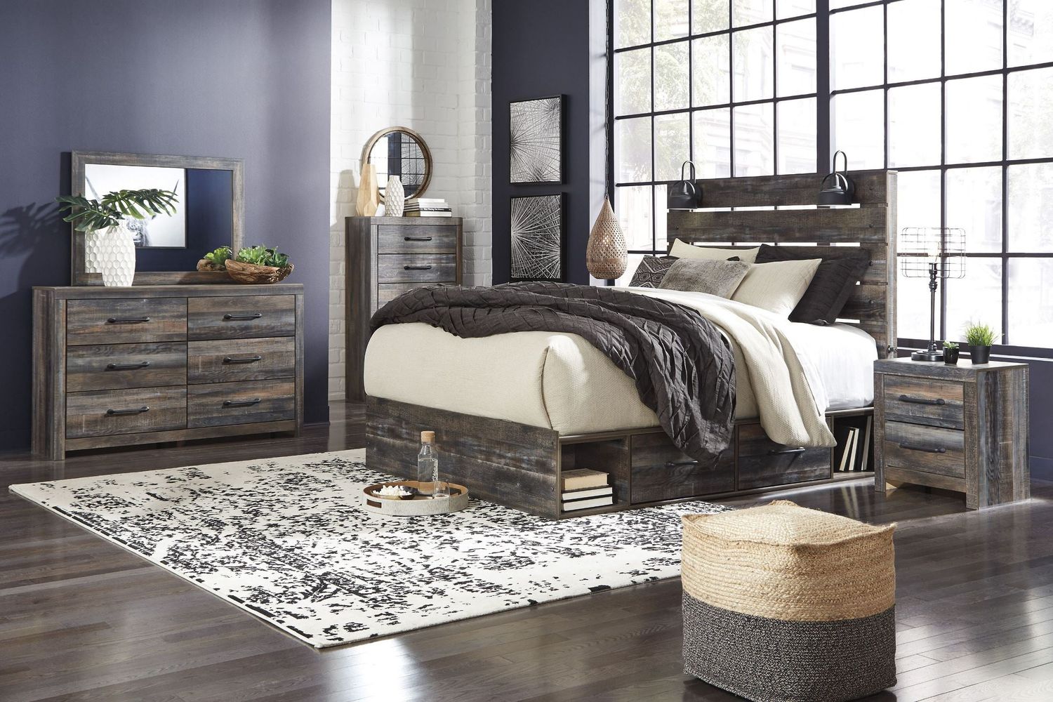 Drystan Multi Queen Panel Bed with Side Storage B211B10