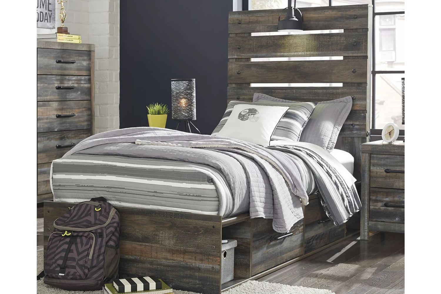 Drystan Multi Twin Panel Bed with Two Underbed Storage B211B11