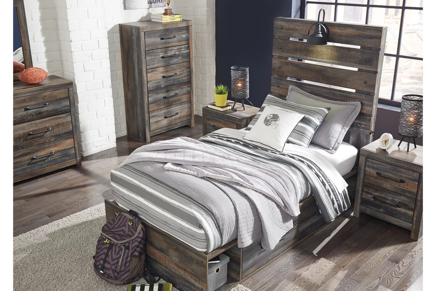 Drystan Multi Twin Panel Bed with Two Underbed Storage B211B11