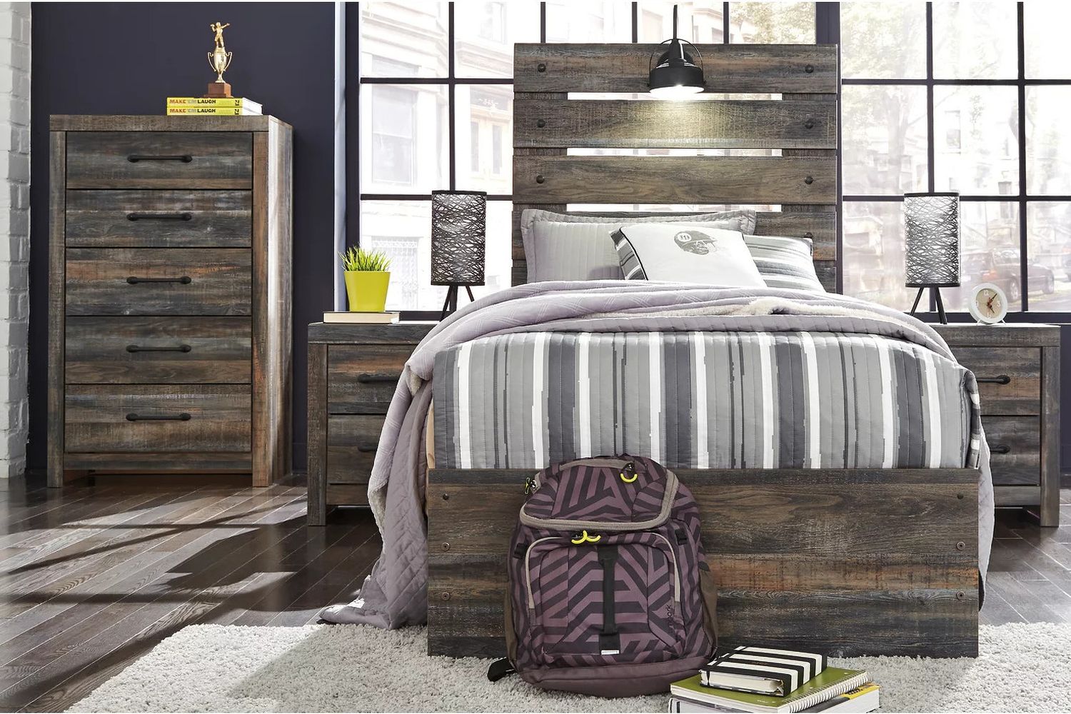 Drystan Multi Twin Panel Bed with Two Underbed Storage B211B11